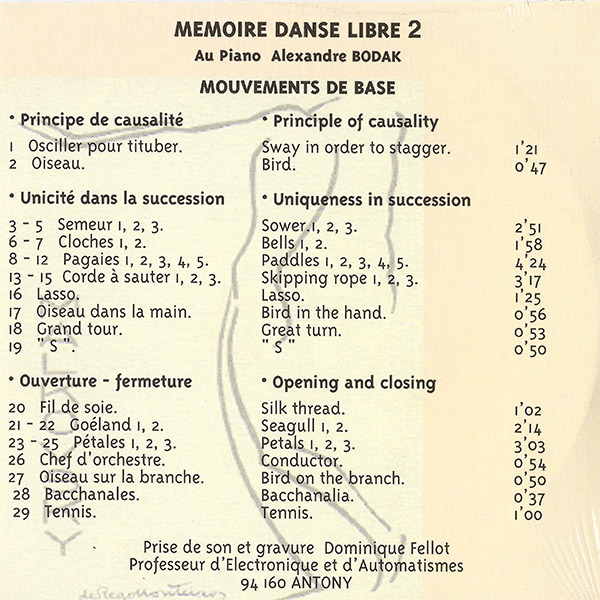 CD Mémoire Danse Libre 2